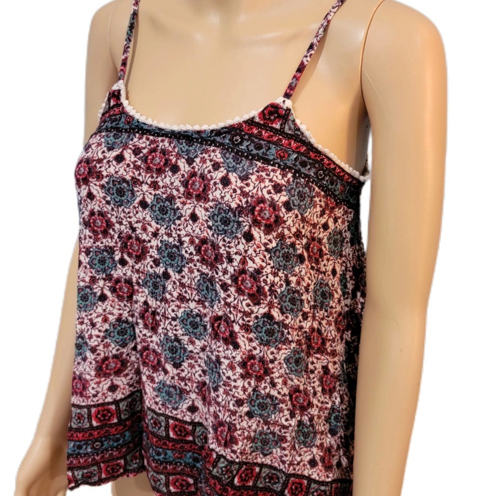 Polly & Esther Boho Print Flowy Tank Top Large - Picture 2 of 5
